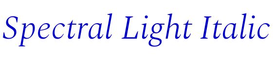 Spectral Light Italic fuente